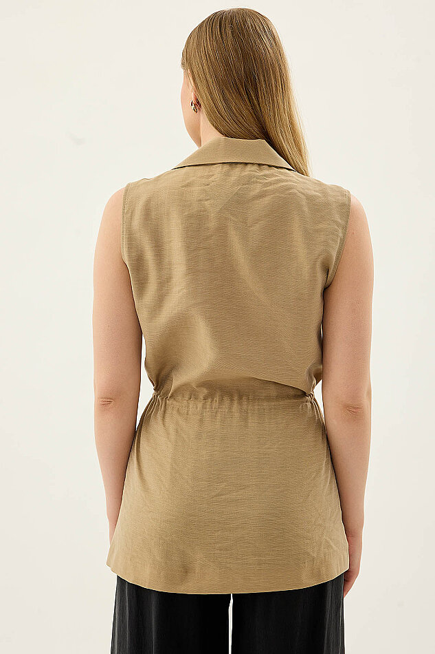 Beli Büzgü Kapamalı Yelek - 36