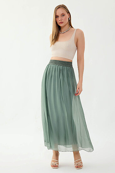 Beli Desenli İpek Etek - 2