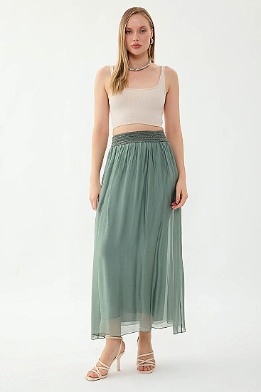 Beli Desenli İpek Etek - 1