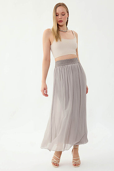 Beli Desenli İpek Etek - 22