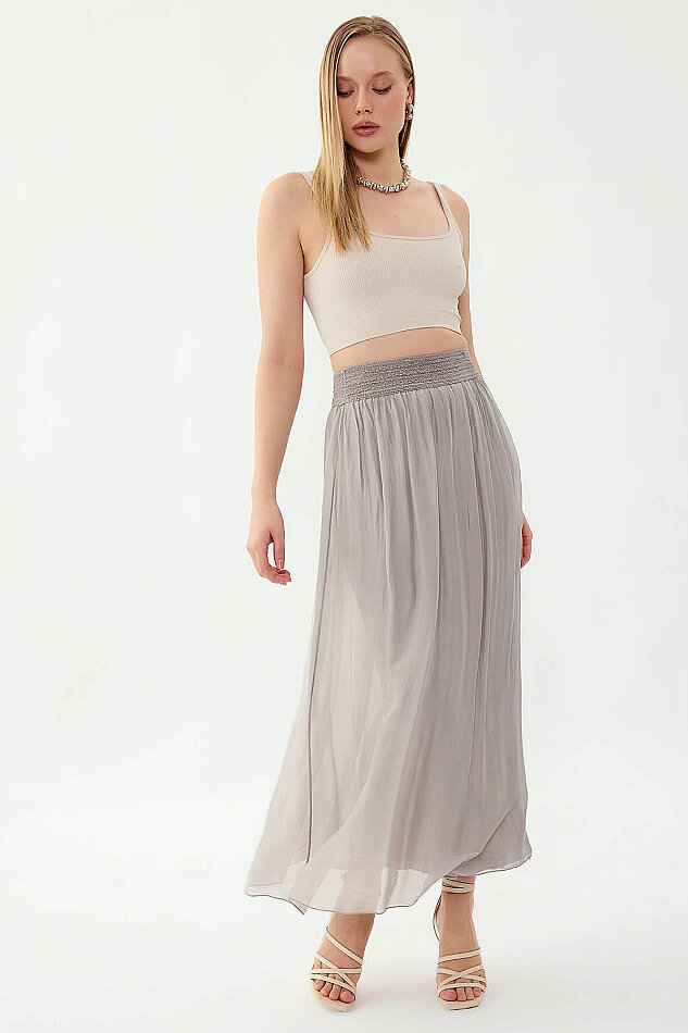 Beli Desenli İpek Etek - 22