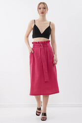 Beli Fırfırlı Kemerli Etek - 1