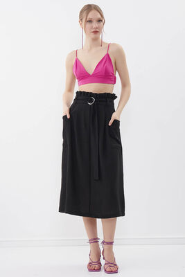 Beli Fırfırlı Kemerli Etek - 7