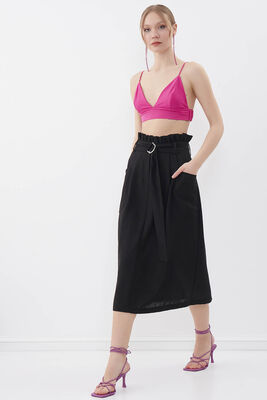 Beli Fırfırlı Kemerli Etek - 9