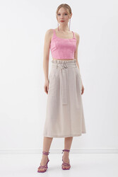 Beli Fırfırlı Kemerli Etek - 12