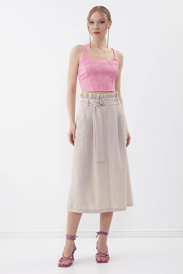 Beli Fırfırlı Kemerli Etek - 12