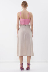 Beli Fırfırlı Kemerli Etek - 16