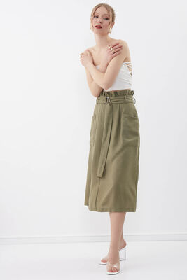 Beli Fırfırlı Kemerli Etek - 18