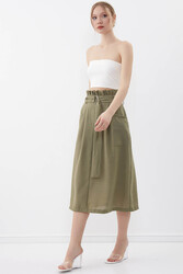 Beli Fırfırlı Kemerli Etek - 19