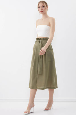 Beli Fırfırlı Kemerli Etek - 19