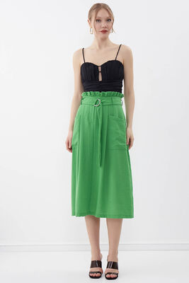 Beli Fırfırlı Kemerli Etek - 22