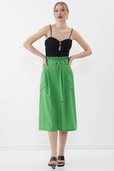 Beli Fırfırlı Kemerli Etek - 23