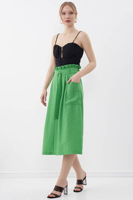 Beli Fırfırlı Kemerli Etek - 24