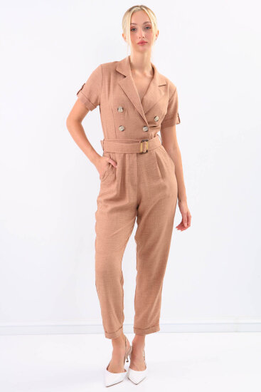 Beli Kemerli Çift Cep Tulum - 1
