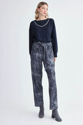 Beli Kuşaklı Cepli Pantolon - Thumbnail (2)