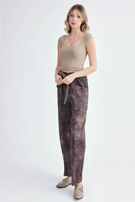 Beli Kuşaklı Cepli Pantolon - Thumbnail (8)