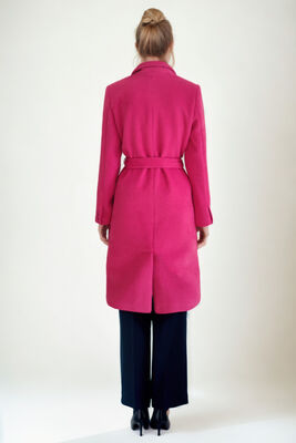 Beli Kuşaklı Düğmeli Uzun Kaban - Thumbnail (10)