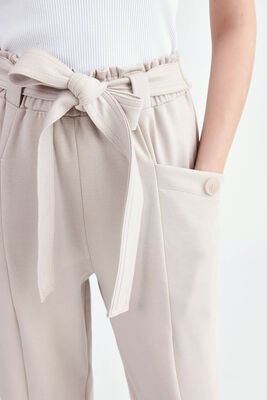 Beli Kuşaklı Modal Kumaş Salaş Pantolon - Thumbnail (4)