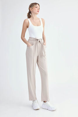 Beli Kuşaklı Modal Kumaş Salaş Pantolon - Thumbnail (2)