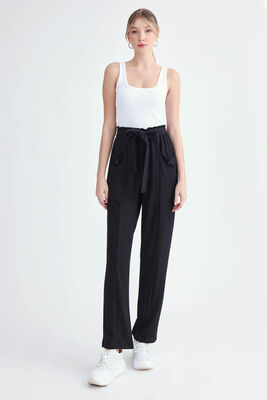 Beli Kuşaklı Modal Kumaş Salaş Pantolon - Thumbnail (6)