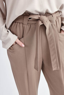 Beli Kuşaklı Modal Kumaş Salaş Pantolon - Thumbnail (14)