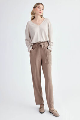 Beli Kuşaklı Modal Kumaş Salaş Pantolon - Thumbnail (11)