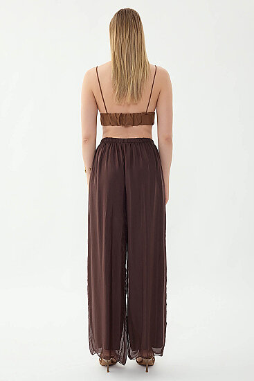 Beli Lastikli Astarlı İpek Pantolon - 25