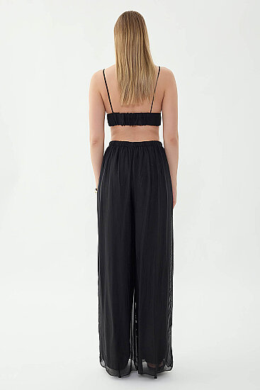 Beli Lastikli Astarlı İpek Pantolon - 30