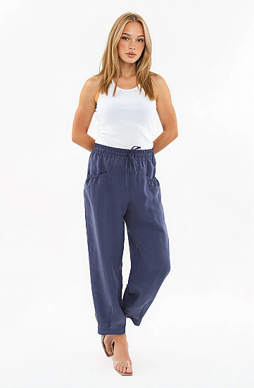 Beli Lastikli Cep Detaylı Çizgili Pantolon - 18