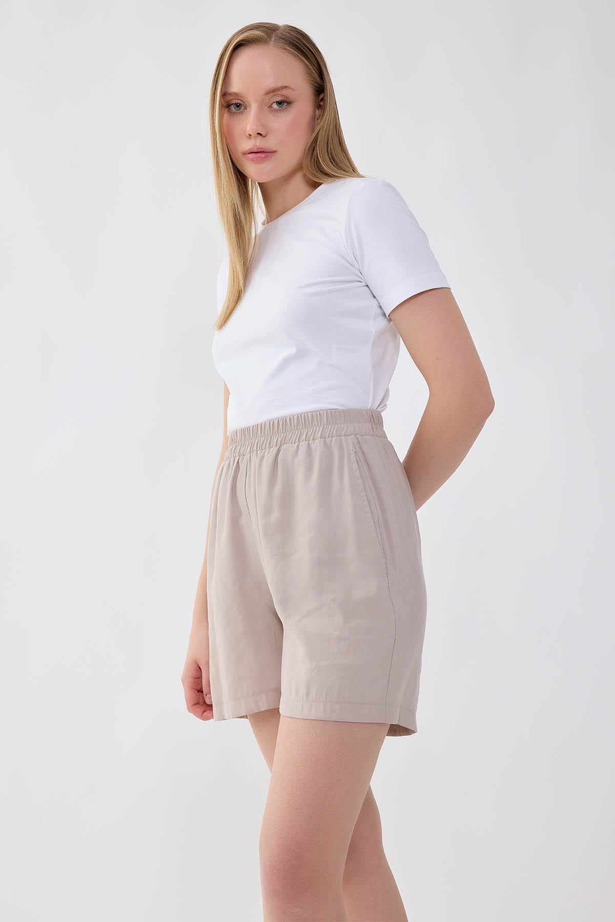 Beli Lastikli Cepli Şort - Thumbnail