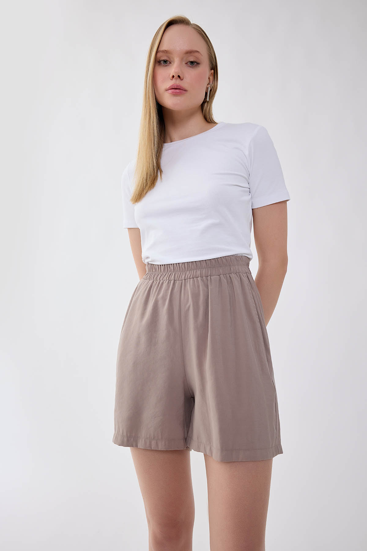 Beli Lastikli Cepli Şort - Thumbnail