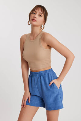 Beli Lastikli Cepli Şort - Thumbnail (2)