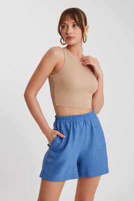 Beli Lastikli Cepli Şort - Thumbnail (3)