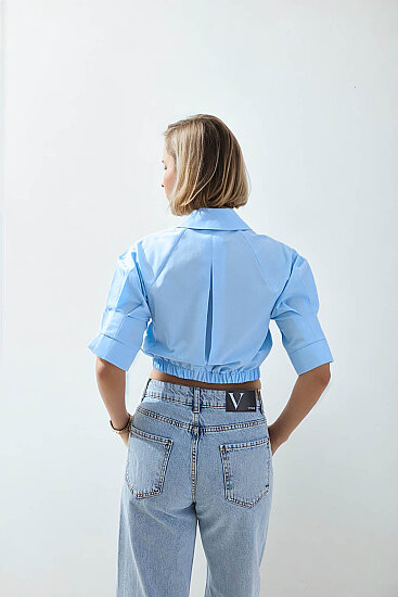 Beli Lastikli Crop Gömlek - 5