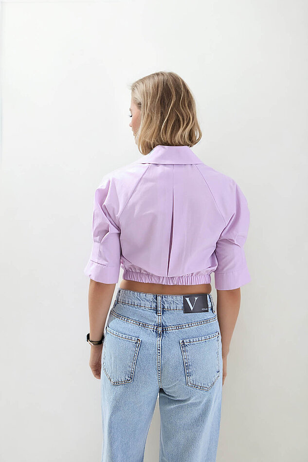 Beli Lastikli Crop Gömlek - 11
