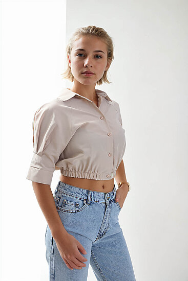 Beli Lastikli Crop Gömlek - 20