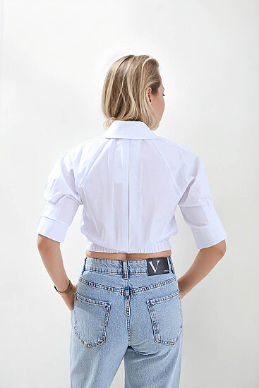 Beli Lastikli Crop Gömlek - 26