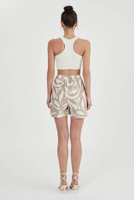 Beli Lastikli Desenli Cepli Şort - Thumbnail (9)