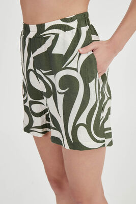 Beli Lastikli Desenli Cepli Şort - Thumbnail (14)