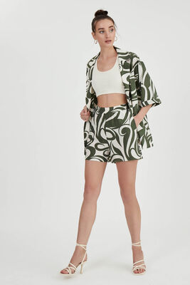 Beli Lastikli Desenli Cepli Şort - Thumbnail (17)