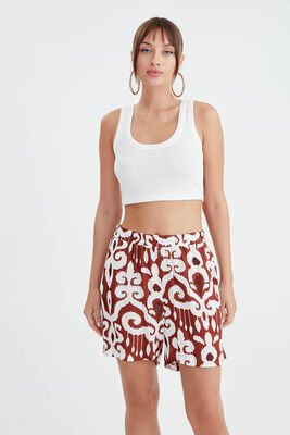 Beli Lastikli Desenli Şort (1)