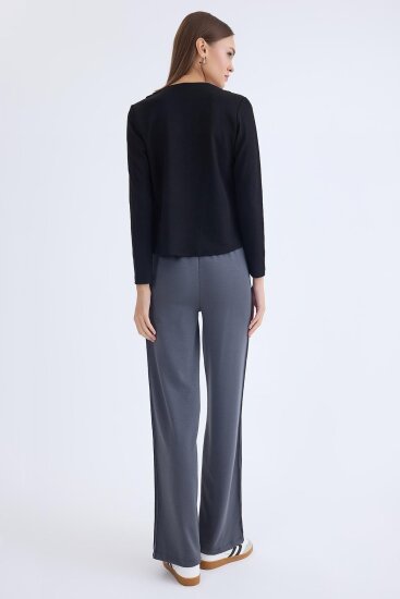 Beli Lastikli Geniş Paça Eşofman Pantolon - 4