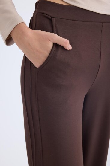 Beli Lastikli Geniş Paça Eşofman Pantolon - 7