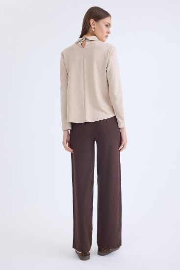 Beli Lastikli Geniş Paça Eşofman Pantolon - 9