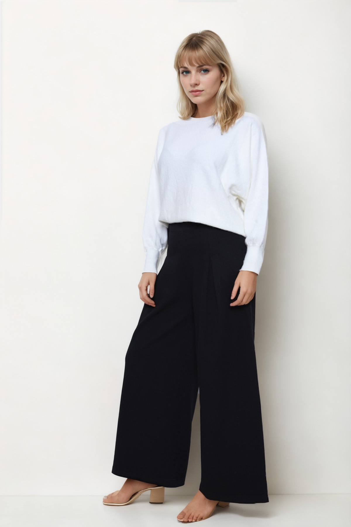 VİTRİN - Beli Lastikli Geniş Paça Jeam (1)