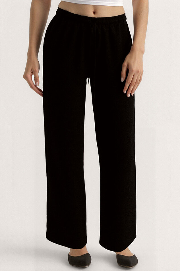 Beli Lastikli Geniş Paça Pantolon - 4