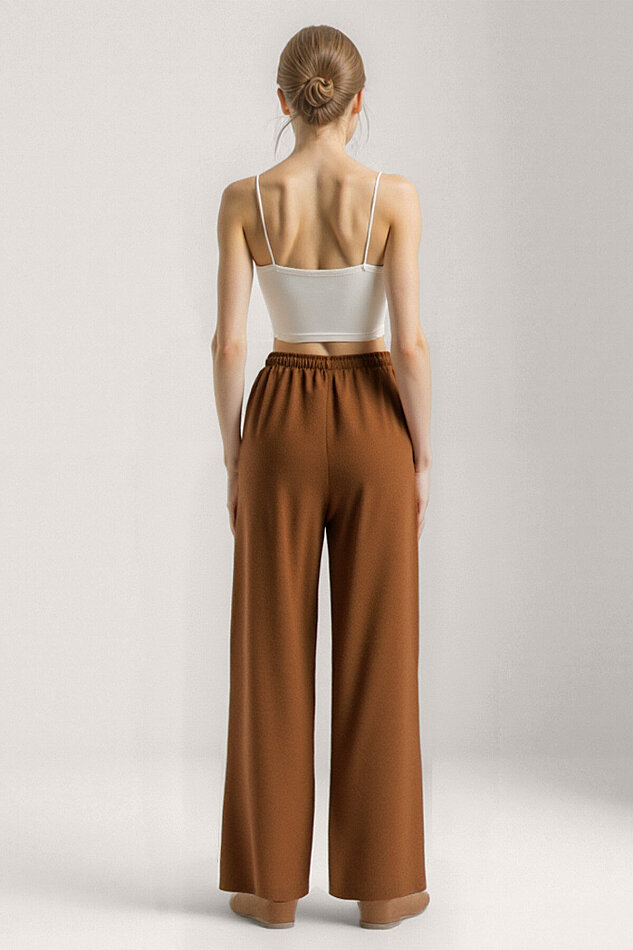 Beli Lastikli Geniş Paça Pantolon - 15