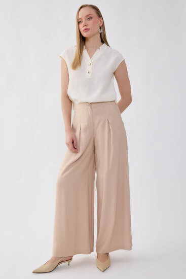 Beli Lastikli Geniş Paça Pantolon - 3