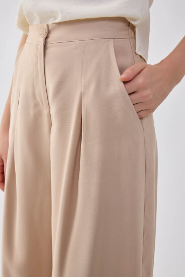 Beli Lastikli Geniş Paça Pantolon - 6