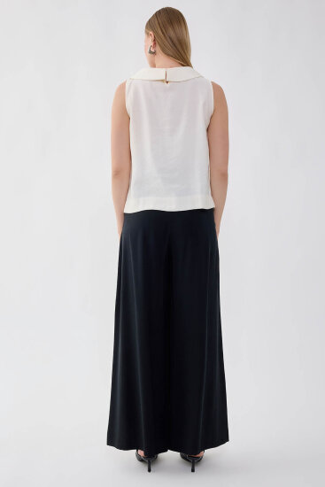 Beli Lastikli Geniş Paça Pantolon - 16